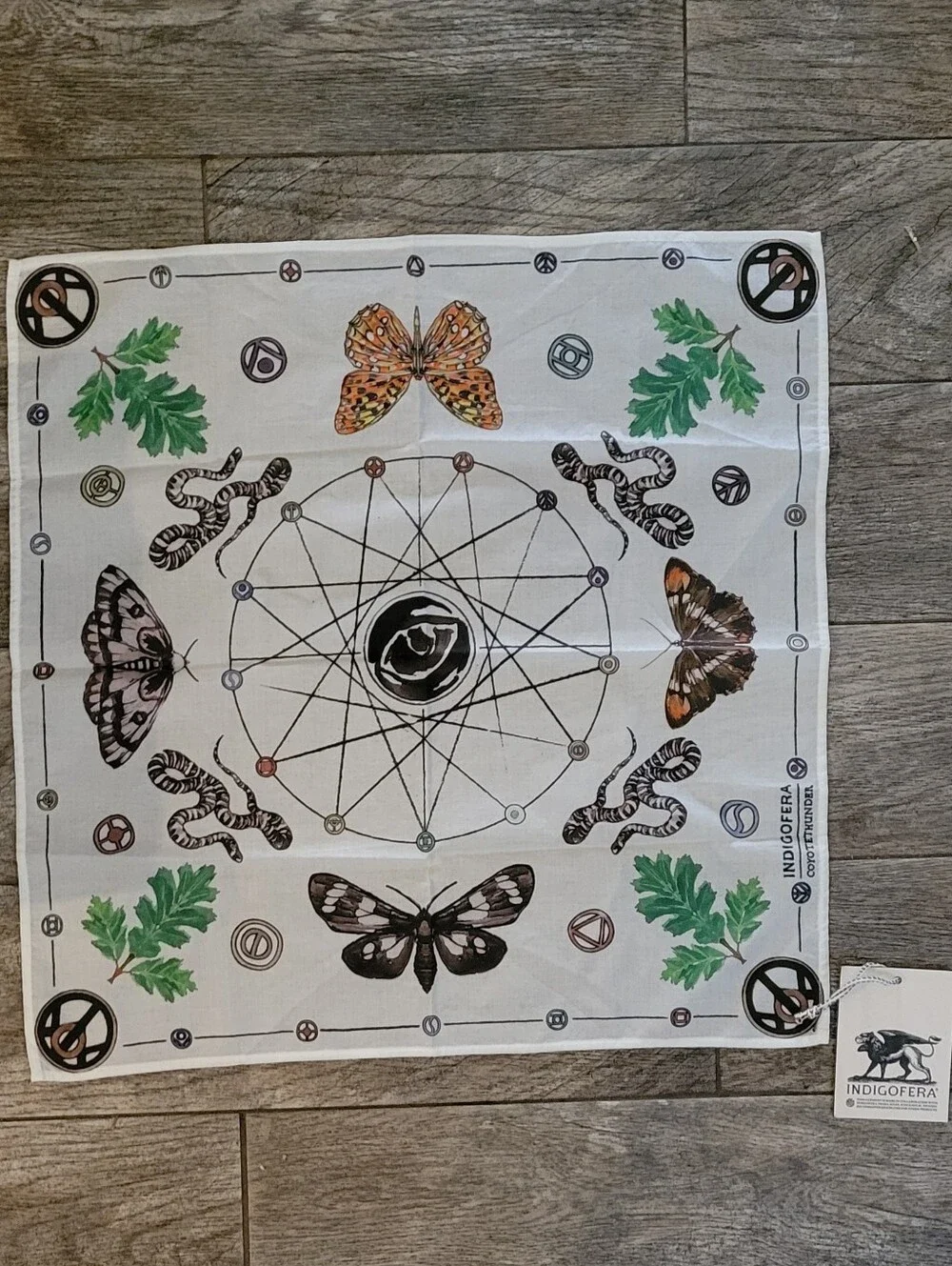 Indigofera x Coyote Thunder Forestcity Bandana Neckerchief Artist Obi Kaufman